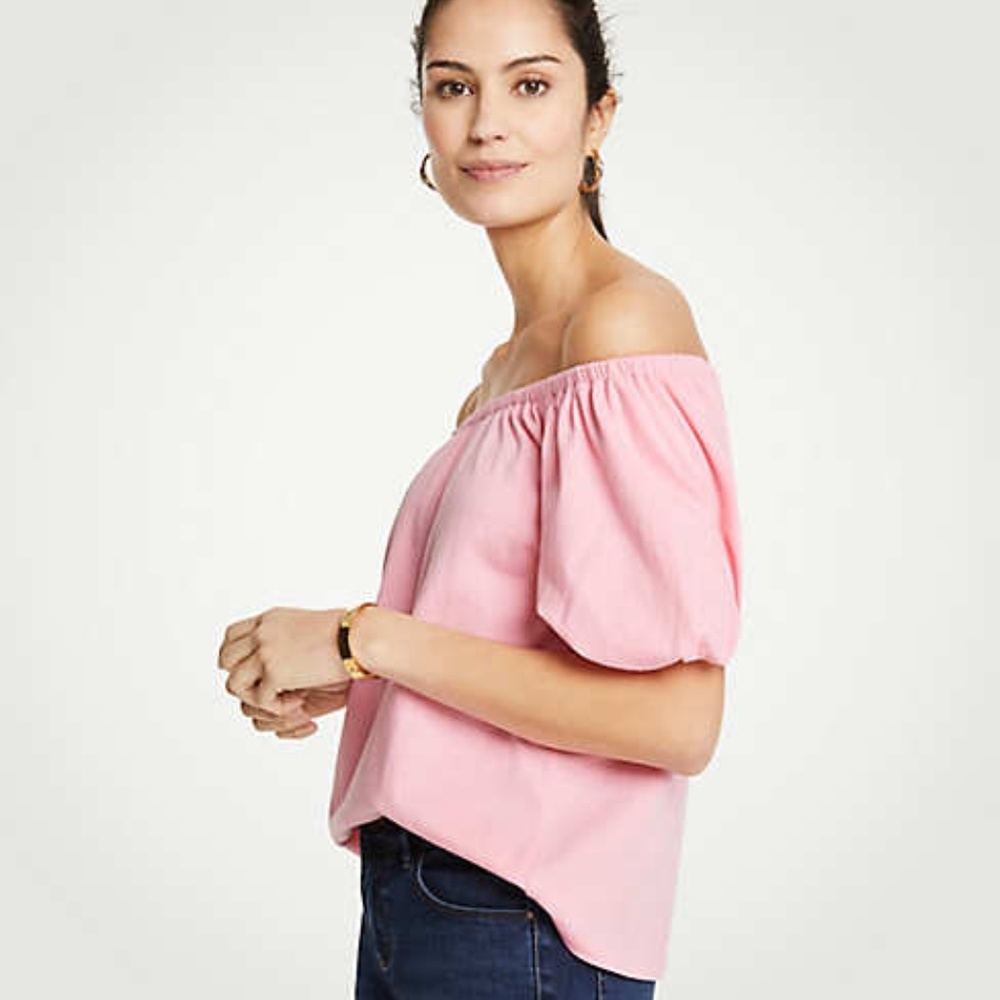 Ann Taylor  Petite Pima Off The Shoulder Top